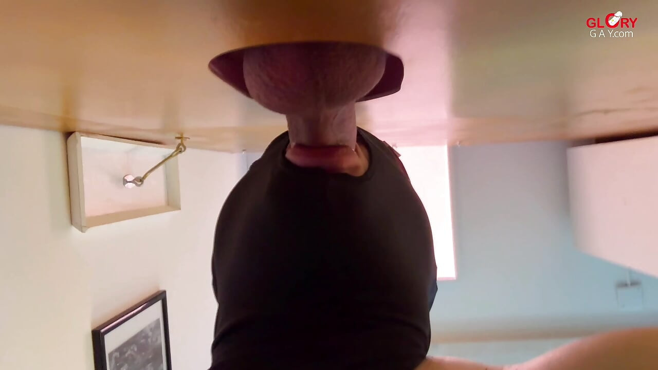 Daddy Cock at Gloryhole: His Thick Fills the Cum Glass - Then I Get so Horny I Shoot Right in