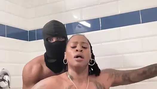 Big titty big booty Sex Goddess gets fuck hard in shower!
