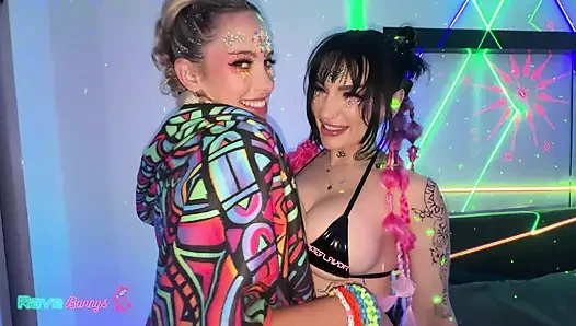 Khloe Kapri And Nova Cane Share Brian's Cock In A Neon Threesome!
