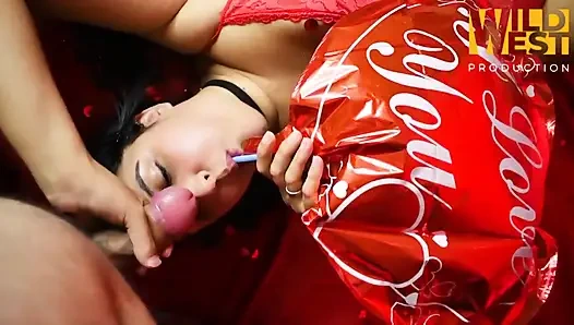 Lass mein valentins-date auf meinen ballon kommen