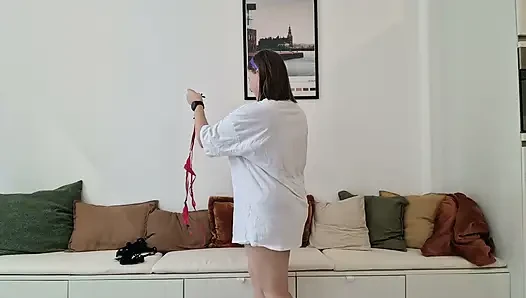Слинг Monokini примеряею - мои большие сиськи и задница едва покрыты