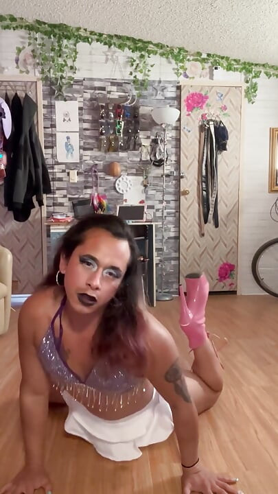 Sexy TS Jade Strips Again