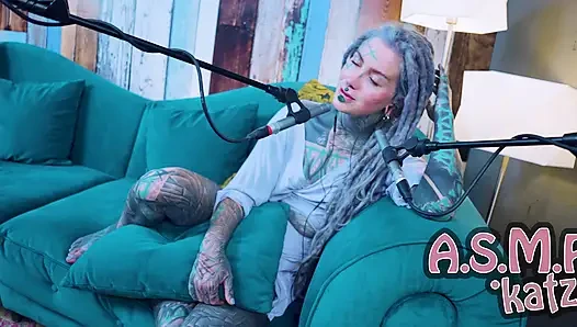 I talk about H - Happiness - ASMR podcast SFW talking goth skinny girl dreadlocks tattoo model inked girl