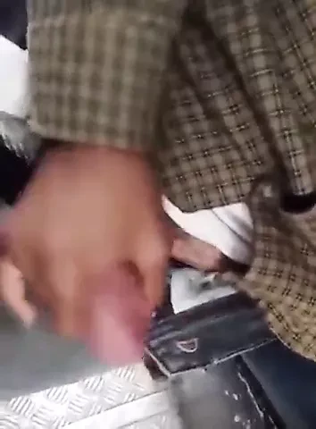 Helping hand jerkoff in public bus