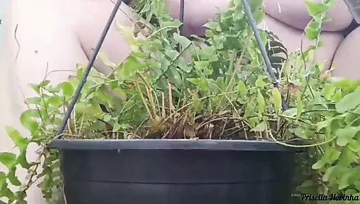 Stepmom makes video for stepson's friend teaching gardening part 01
