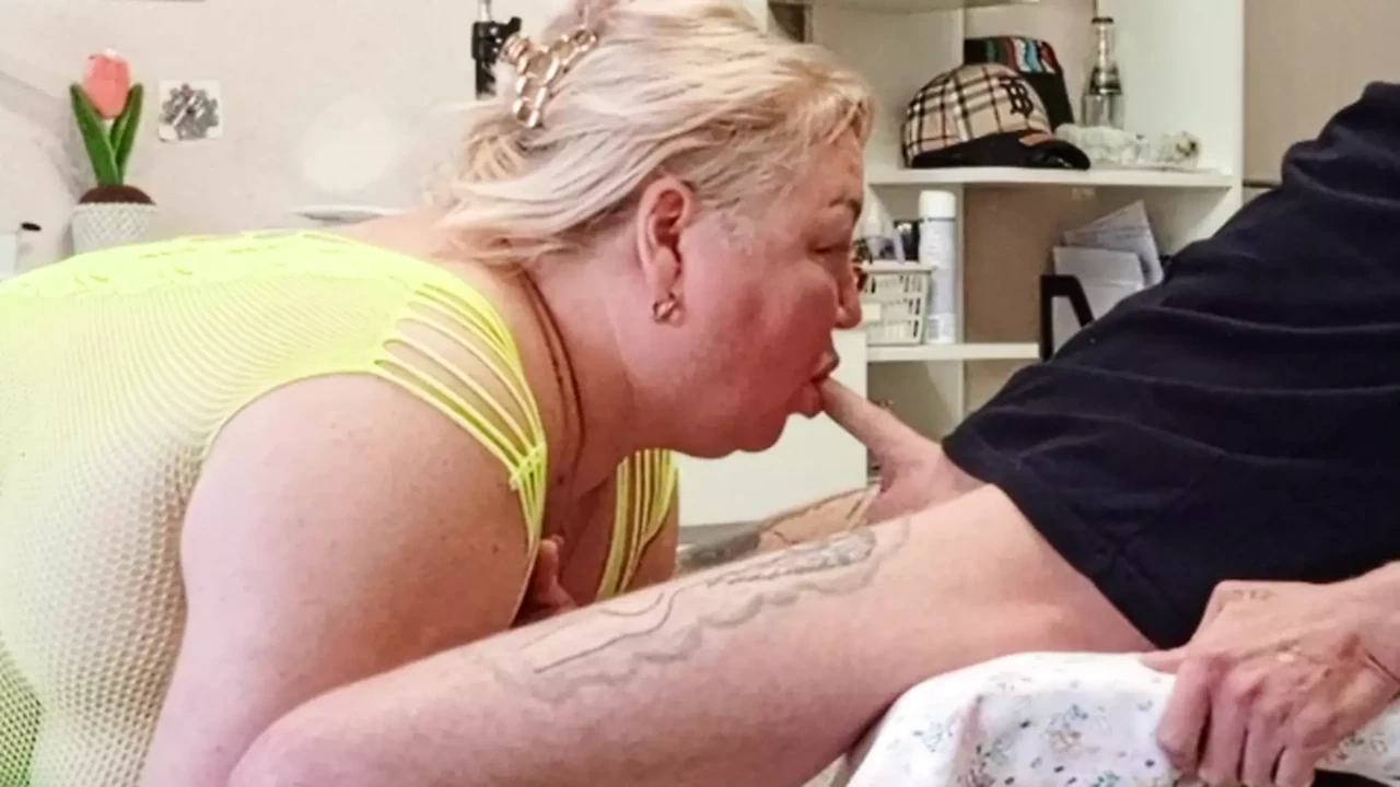 a friend sucks off a large portion of cum from a dick and swallows it