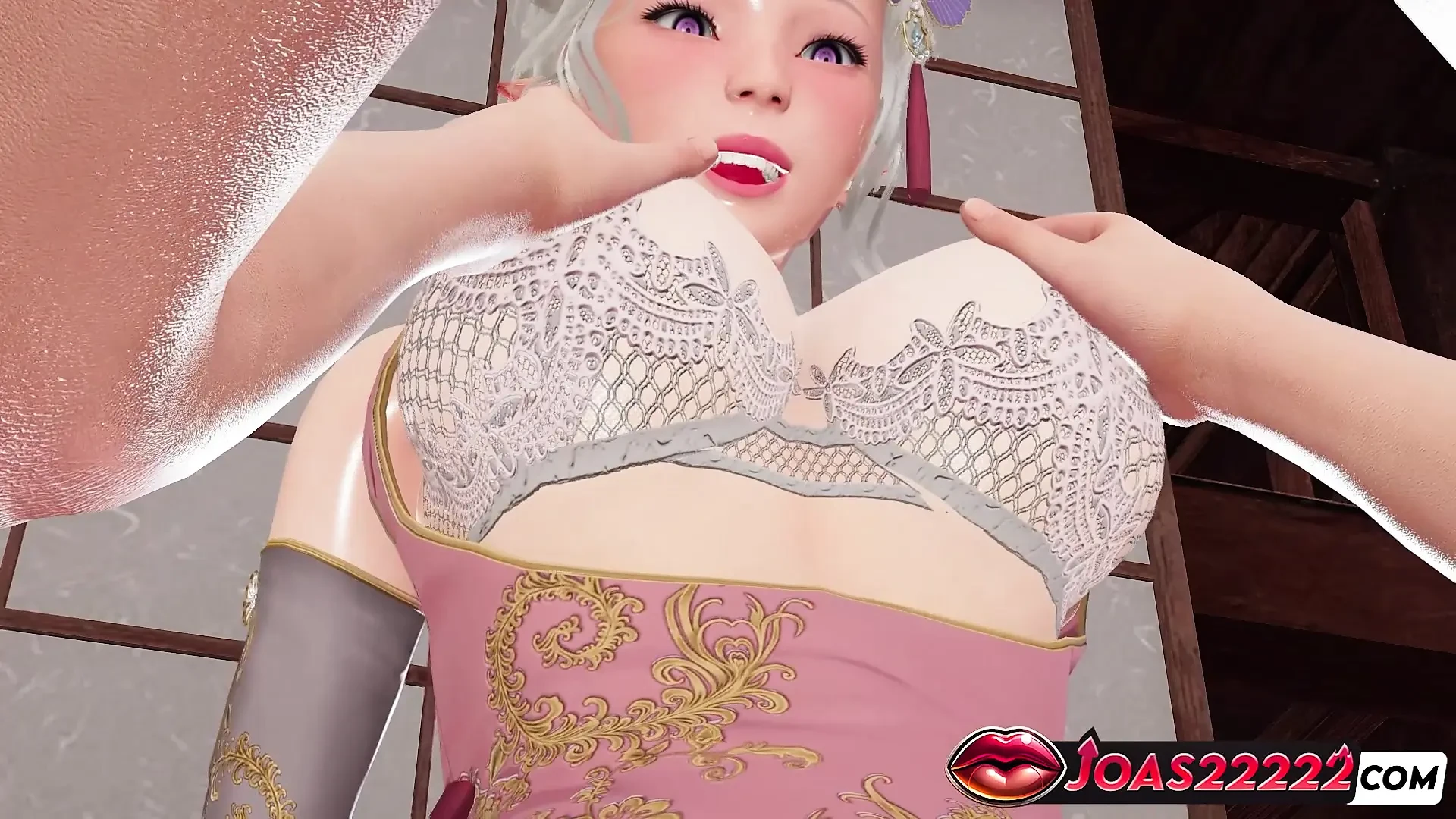Asako 精灵粉色振动器 3D 成人动漫 - 大奶子按摩呻吟，紧致阴户玩具和阴户舔舐潮吹
