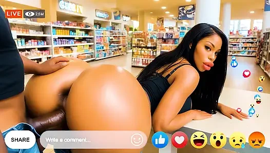 Huge Ass Ebony Bimbo Baddies Get Fucked In Public Live On Facebook
