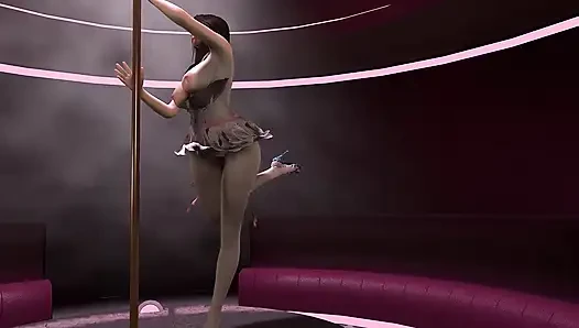 Девушка с попкой, хентай - 3D анимация