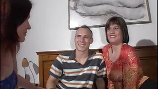 Threesome fuck with a housewife who shares her husband's cock with a German slut
