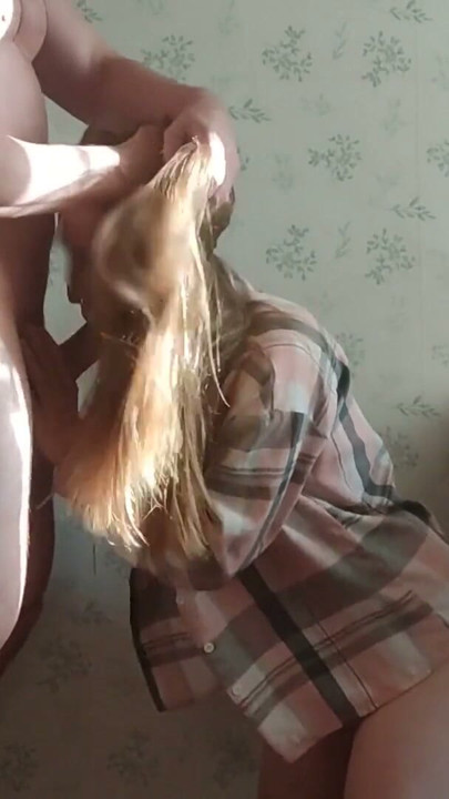 My wife gags on cock during sloppy blowjob | Clip 1