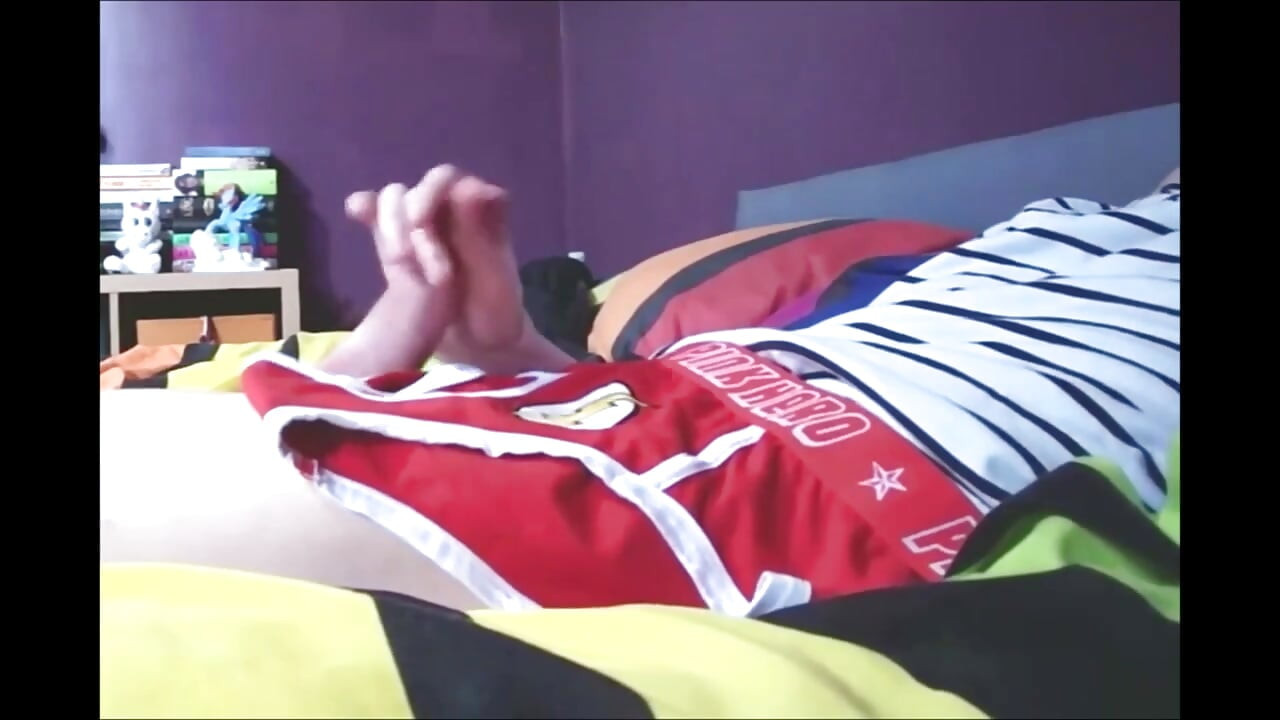 Sammy Andrews cumming on superhero underwear