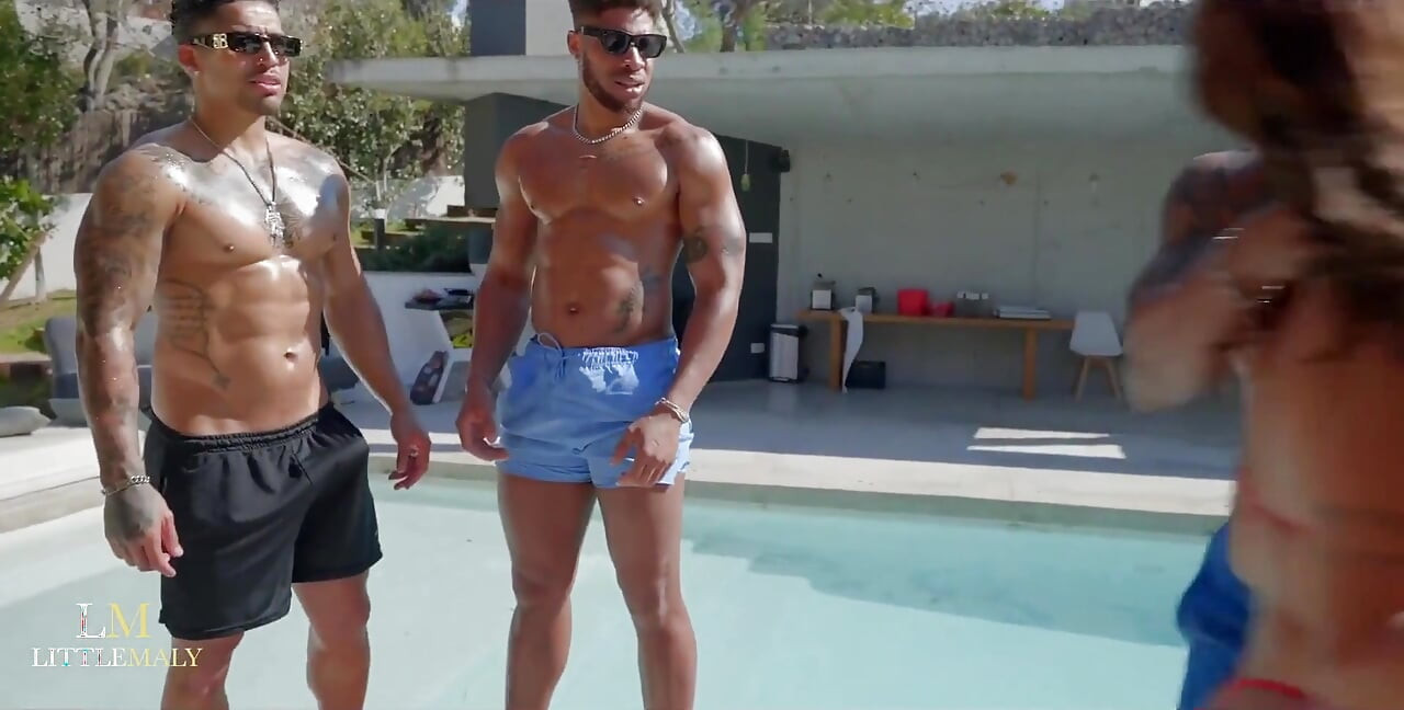 Wild Poolside Piss Gangbang Tyra Ride Used Hard by 3 Big Black Cocks