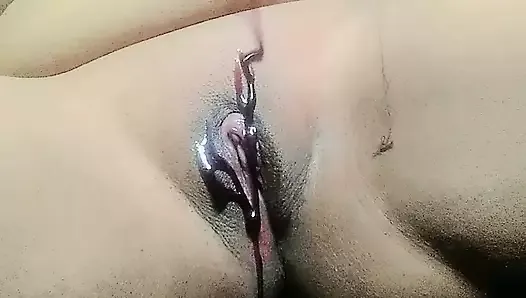 Wet pussy sugar syrup with blueberry juice massage