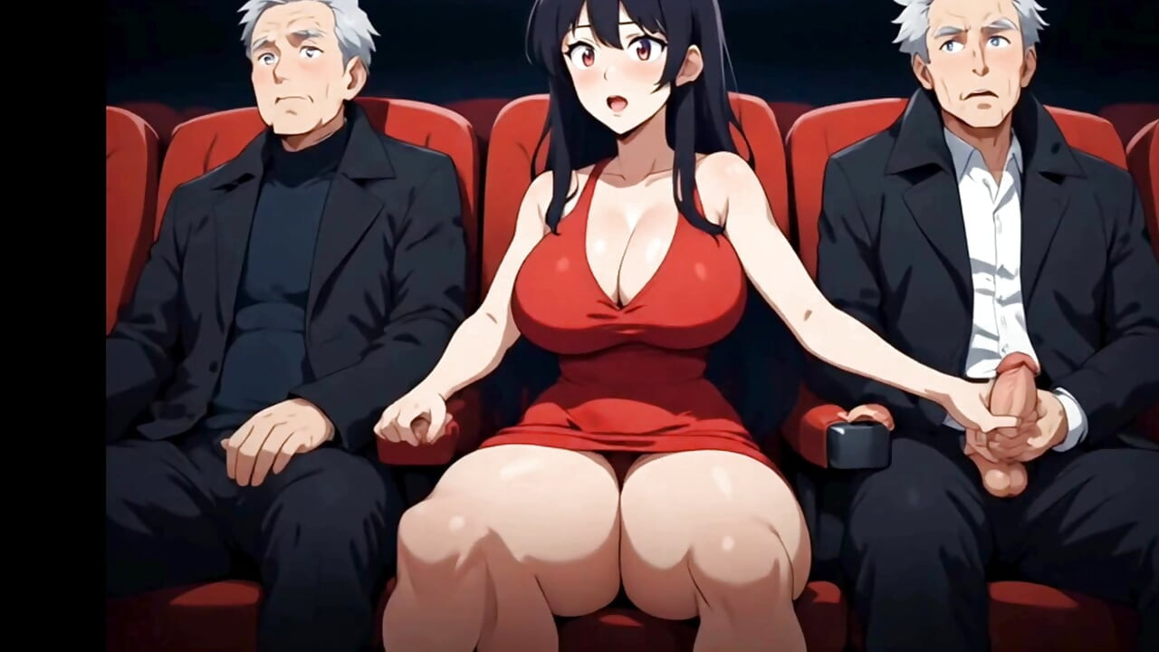 The three of them at a public movie theater ( AI generated )