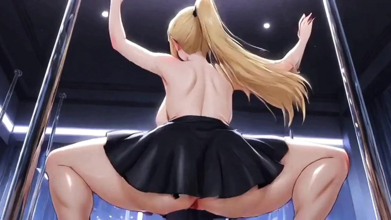 Black Skirt Seductress: Emi’s Erotic Pole and Clit Rub Bliss