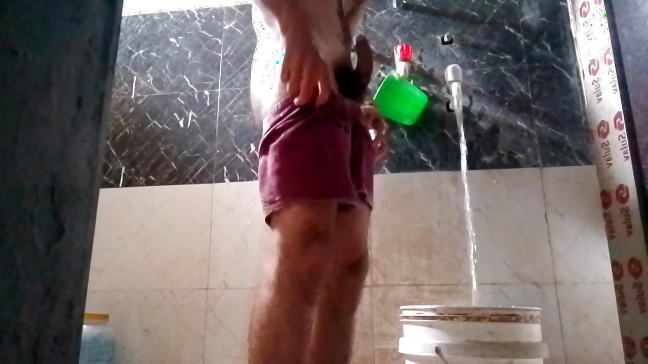 Sexy Boy Masturbation During Bathing at His Bathroom