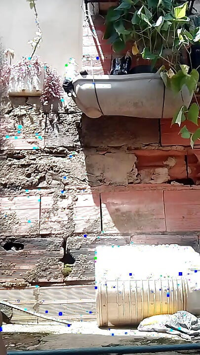 Straw on house background