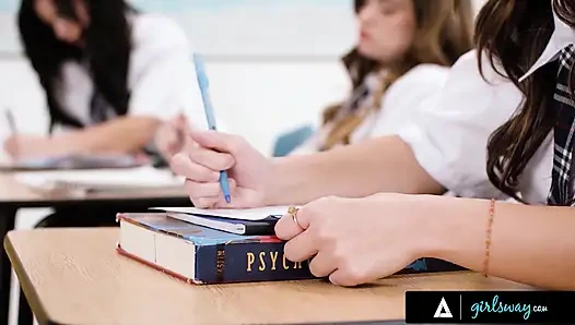 GIRLSWAY - MILF Teacher Jayden Cole Returns To Find Her Students SQUIRTING & Fucking In Detention