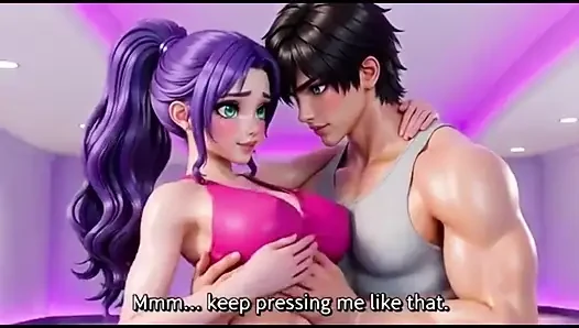Aiko’s tight yoga pants rip right while workout and fucked by yoga trainer
