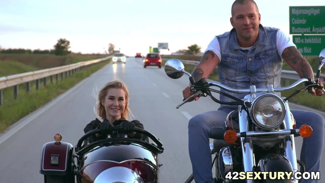 Blondie thanking a hunk of meat for the ride
