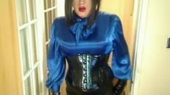 Candi in satin and pvc outfit