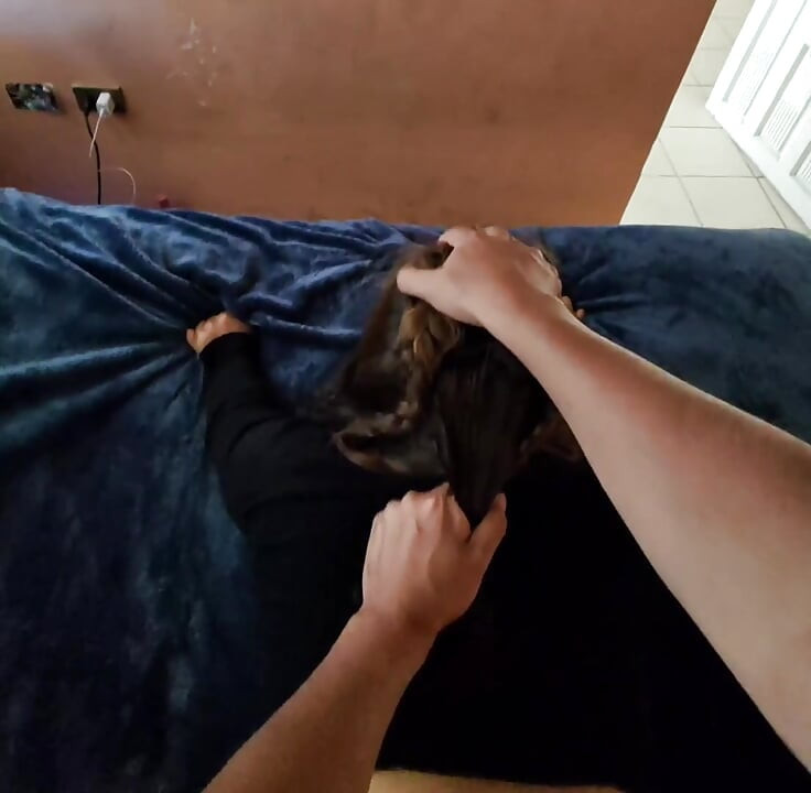I clean her ass and start fucking her all day
