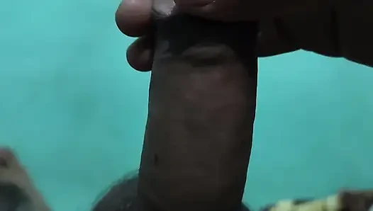 Stepsister massaged my thick penis with her hand