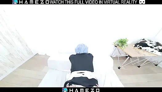 Японская возбужденная горничная Shirayuki горячо трахается в VR.