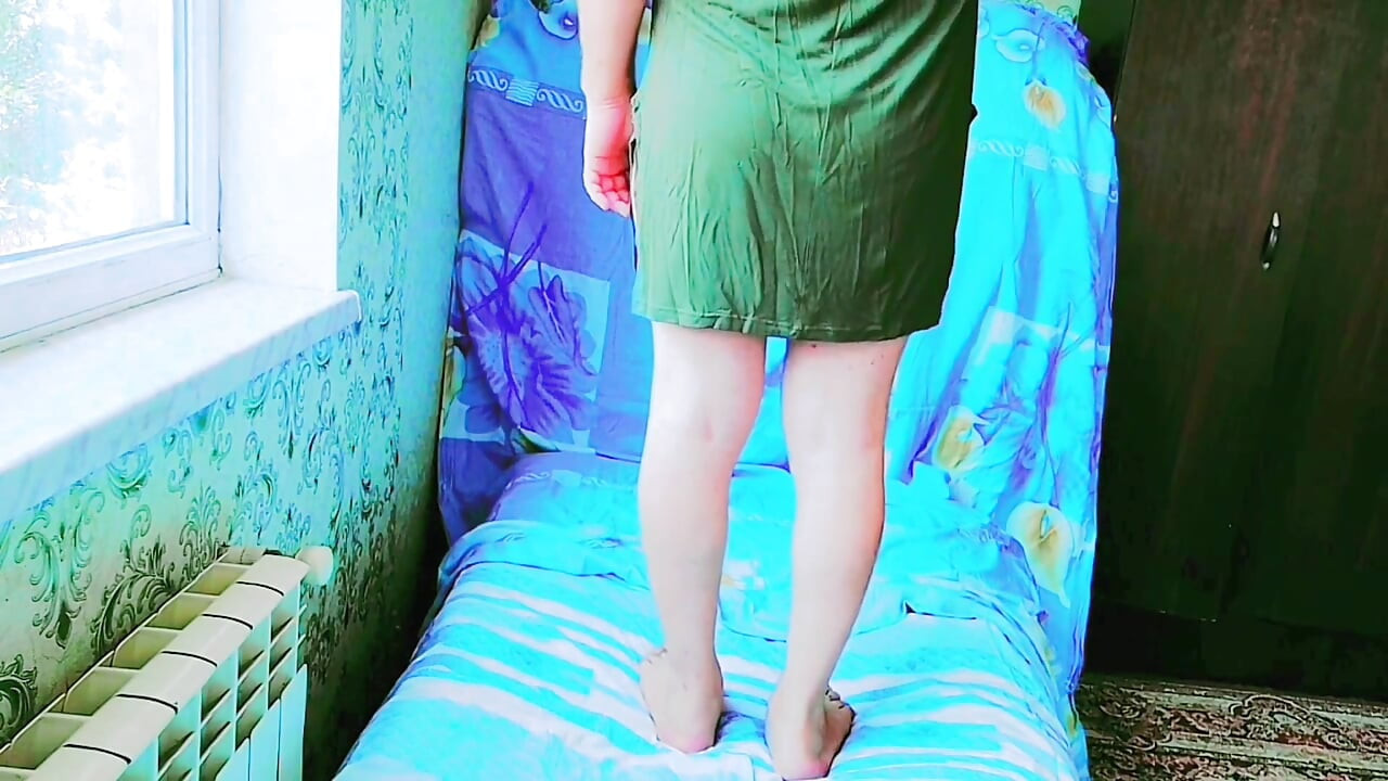 Playful trans girl holding ice cream with wink