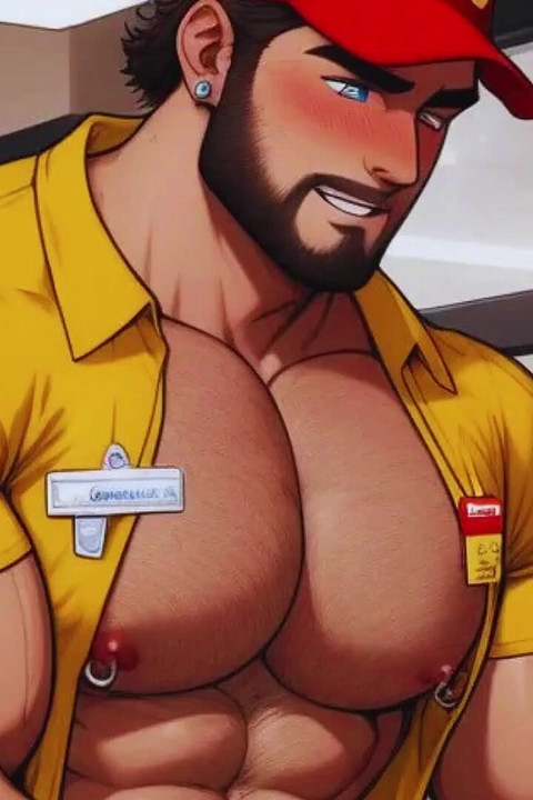 Hot Gay Sex with Waiters in During Dinner. Hard Cock in the Ass and Cum on the Customers' Food.