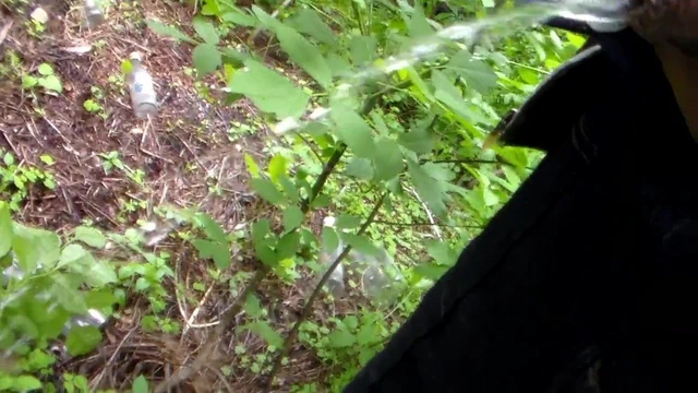victor pees in nature