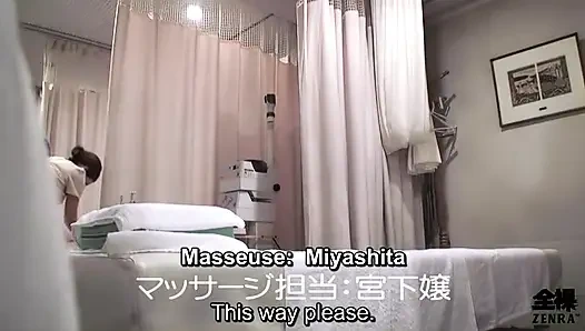Bizarre Japanese all naked side by side chiropractic massage clinic
