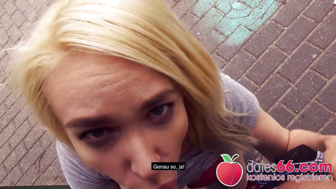 Picked up & fucked in outdoor: horny teenie Arteya swallows every last drop