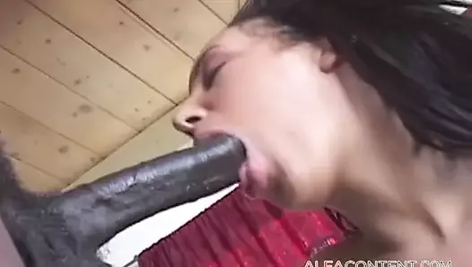 Dark girl is demolished by huge dick