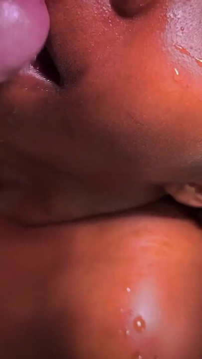 Cute Black Teen Sloppy Sucks Big Cock & Gets Piss In Mouth As a Reward | Clip 1