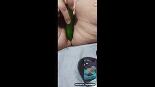 My boyfriend is inserting a cucumber into me again