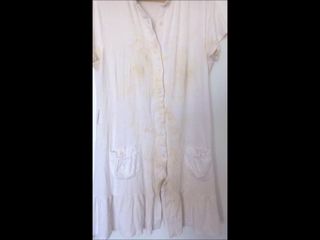 many cumshots on white dress