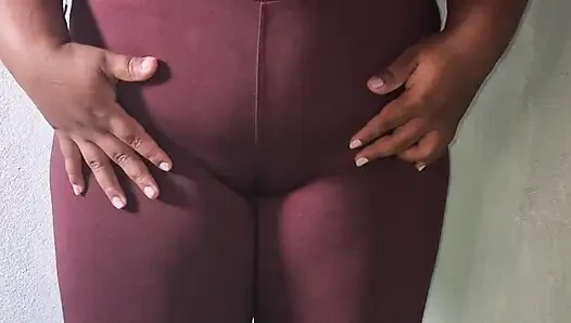 Hot mom of my friend wearing leggings to go to the gym