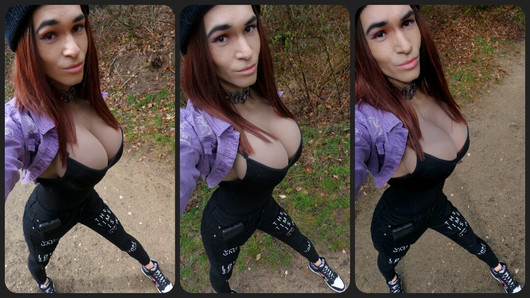 Transvestit Alaina Sanchez schöner Frühlingsspaziergang