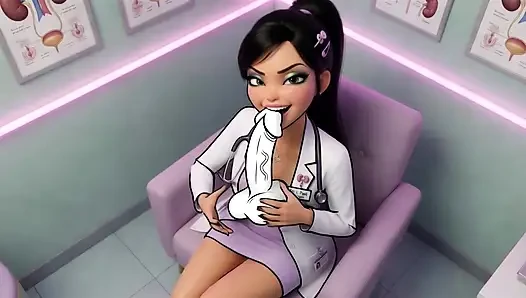 Dokter gadis Asia membantu menyusutkan ereksiku