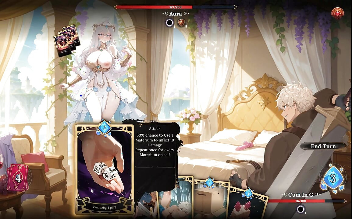 Aura 2 Lust of the Gods Hentai Game Ep.1 Stripping SEX battle with my GODDESS WIFE !