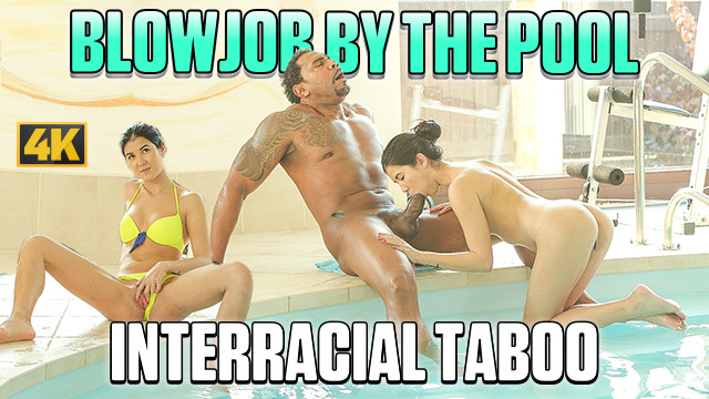 BLACK4K. Brunette seduces personal swimming coach for crazy