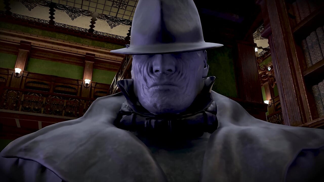 Halloween. the Tyrant Roughly Fucks the Bitch in the Library and Ejaculates Inside Her