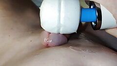 Close Up With Hitachi Wand Vibrating Cum Out Of My Dick Part DMVToyLover