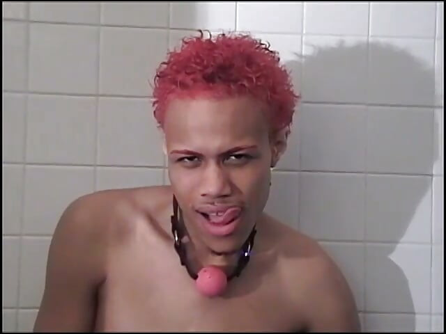 Frisky black boy with pierced nipples sucks hunk's tool in the shower