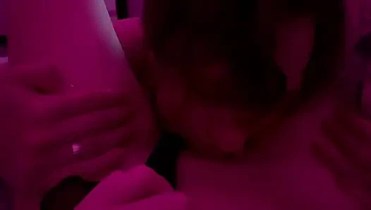 Real Couple Intimate Moment Under Red Lights