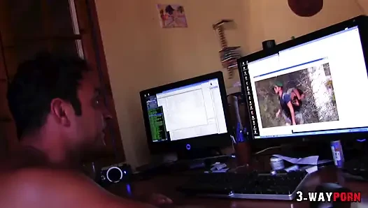 3-WayPorn - cewek semok dientot sama 2 cowok sekalian