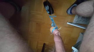 Training and fisting foreskin with 4 Kg, Needles