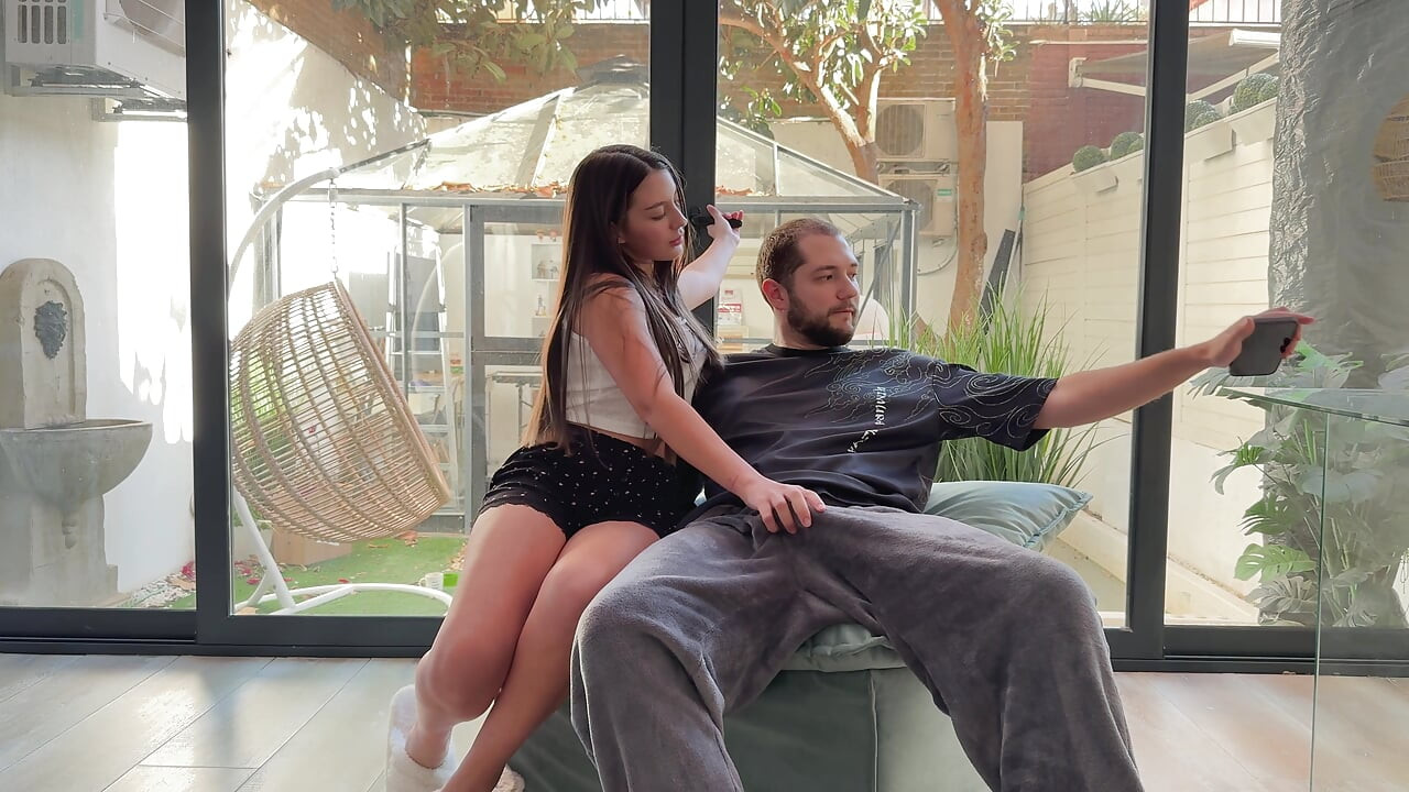 Stepbrother Jerking Off on Step Sis But she Caught Him and Join to Handjob and Fuck with Old Step Brother